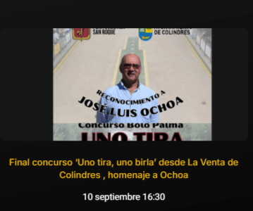 I CONCURSO “UNO TIRA OTRO BIRLA” SIGUELO EN DIRECTO EN SPORTPUBLIC TV